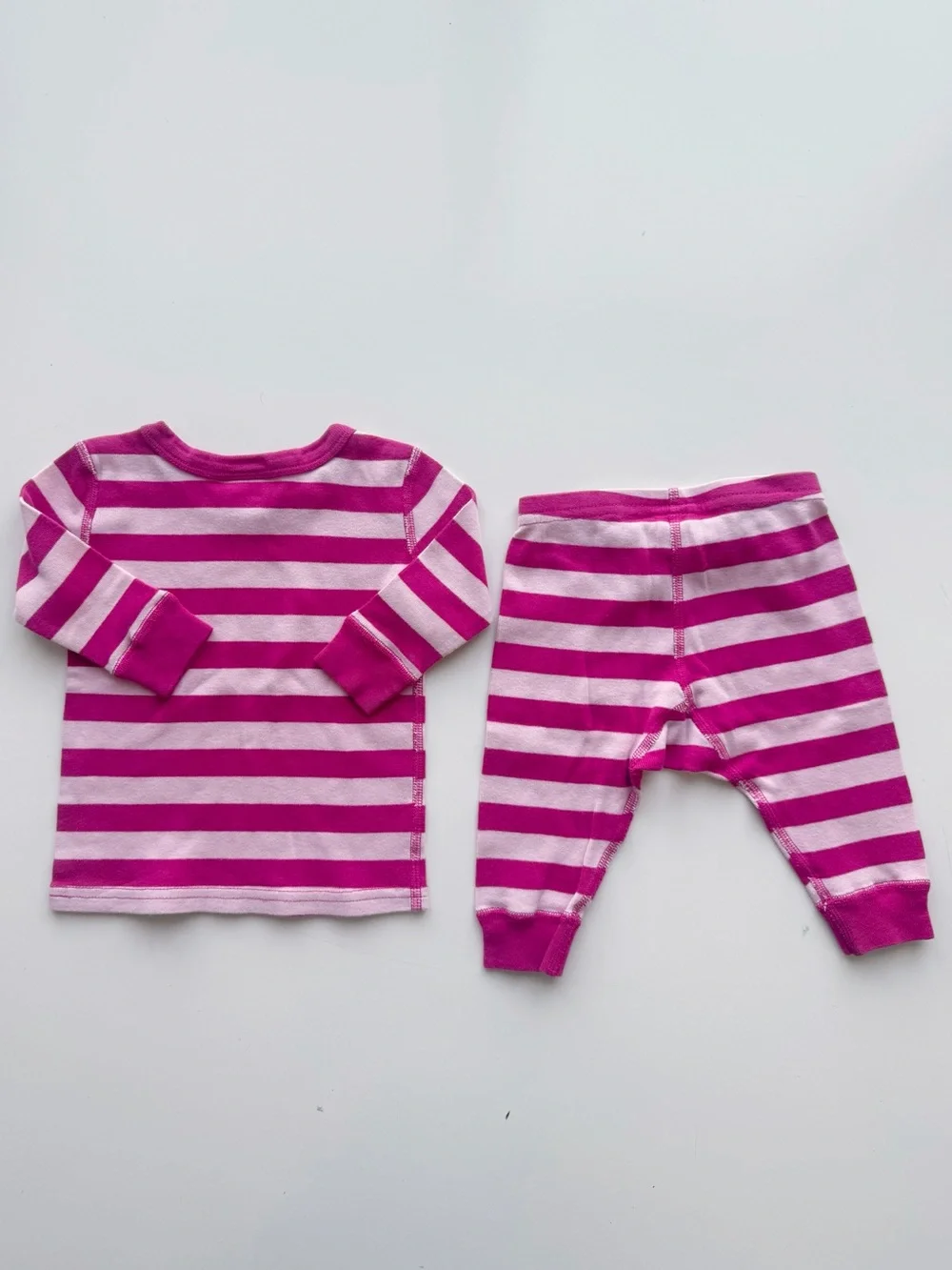 Hanna Andersson Pink Striped Long Johns Size 3-6M